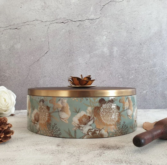 Floral Brass Roti Box by Wayne Decor | Serve in Style