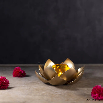 Handcrafted Lotus T-Light Candle Holder