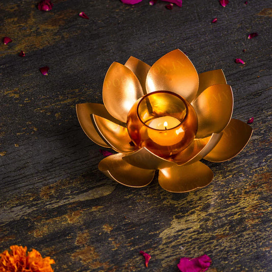 Handcrafted Lotus T-Light Candle Holder