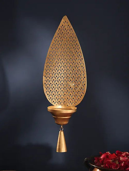 Golden Jali Candle holder