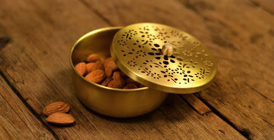 Jaali Handcrafted Brass Nut Case (Set of 2)