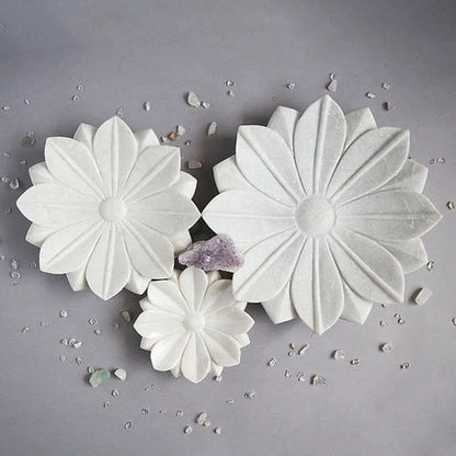 Natural White Marble Flower Bowl