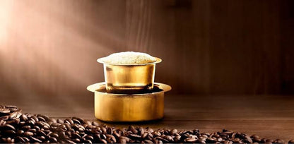Brass Pital Davara Filter Coffee Tumbler - Matte Finish