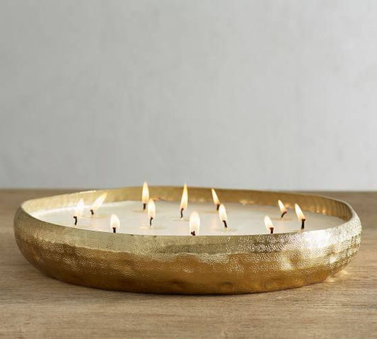 Hammered Finish Candle Pot